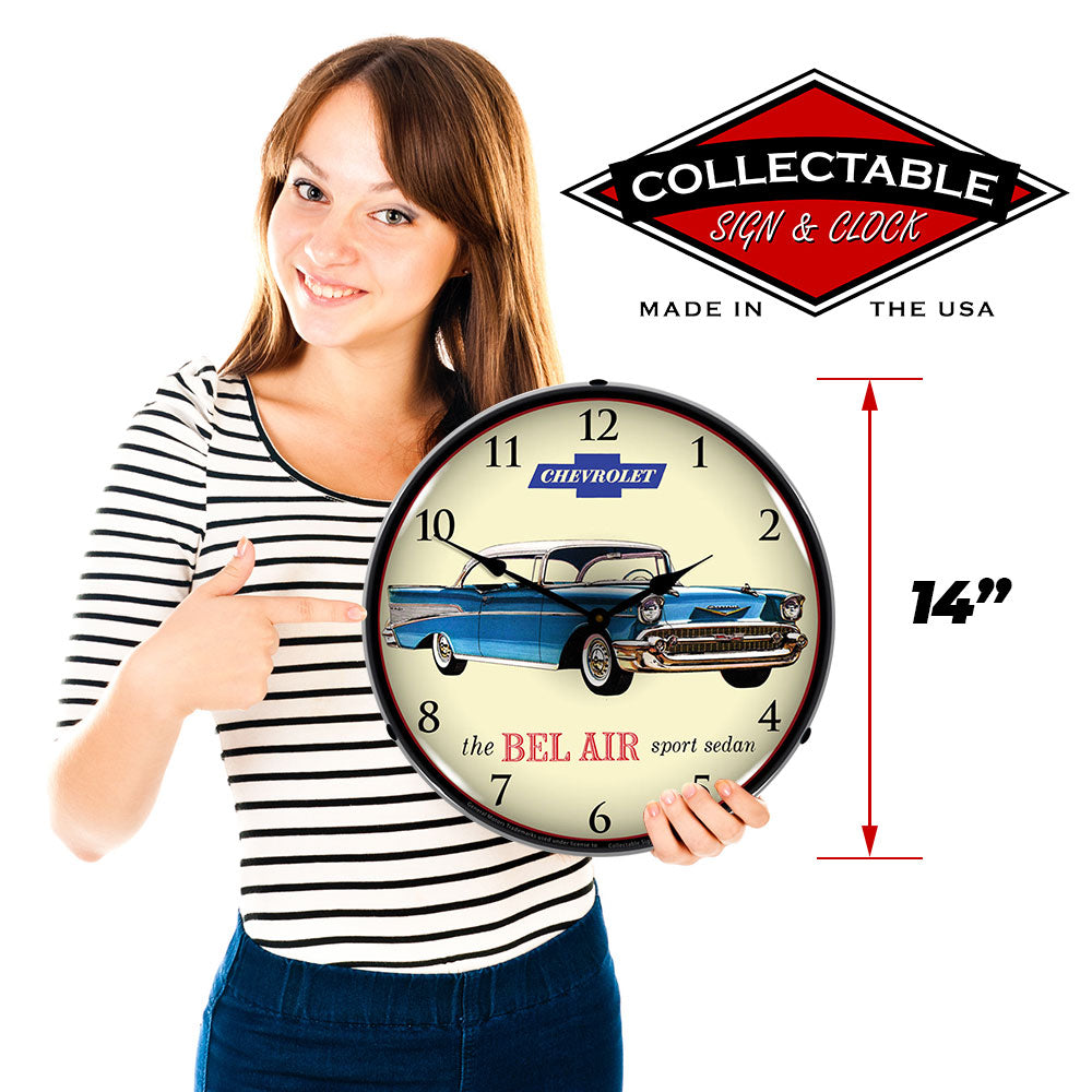 1957 Chevrolet The Bel Air Sport Sedan 14" LED Wall Clock