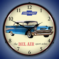 1957 Chevrolet The Bel Air Sport Sedan 14" LED Wall Clock