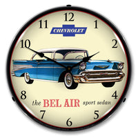 1957 Chevrolet The Bel Air Sport Sedan 14" LED Wall Clock