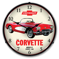 1959 Corvette "America's Sports Car" 14" LED Wall Clock