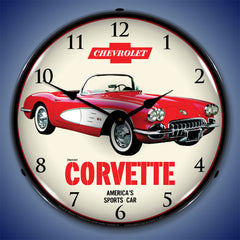 1959 Corvette "America's Sports Car" 14" LED Wall Clock