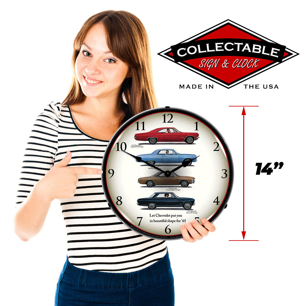1965 Chevrolet Lineup 14" LED Wall Clock