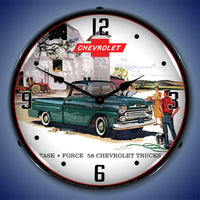 1958 Chevrolet Task Force 58 Trucks 14" LED Wall Clock