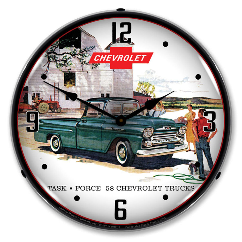 1958 Chevrolet Task Force 58 Trucks 14" LED Wall Clock