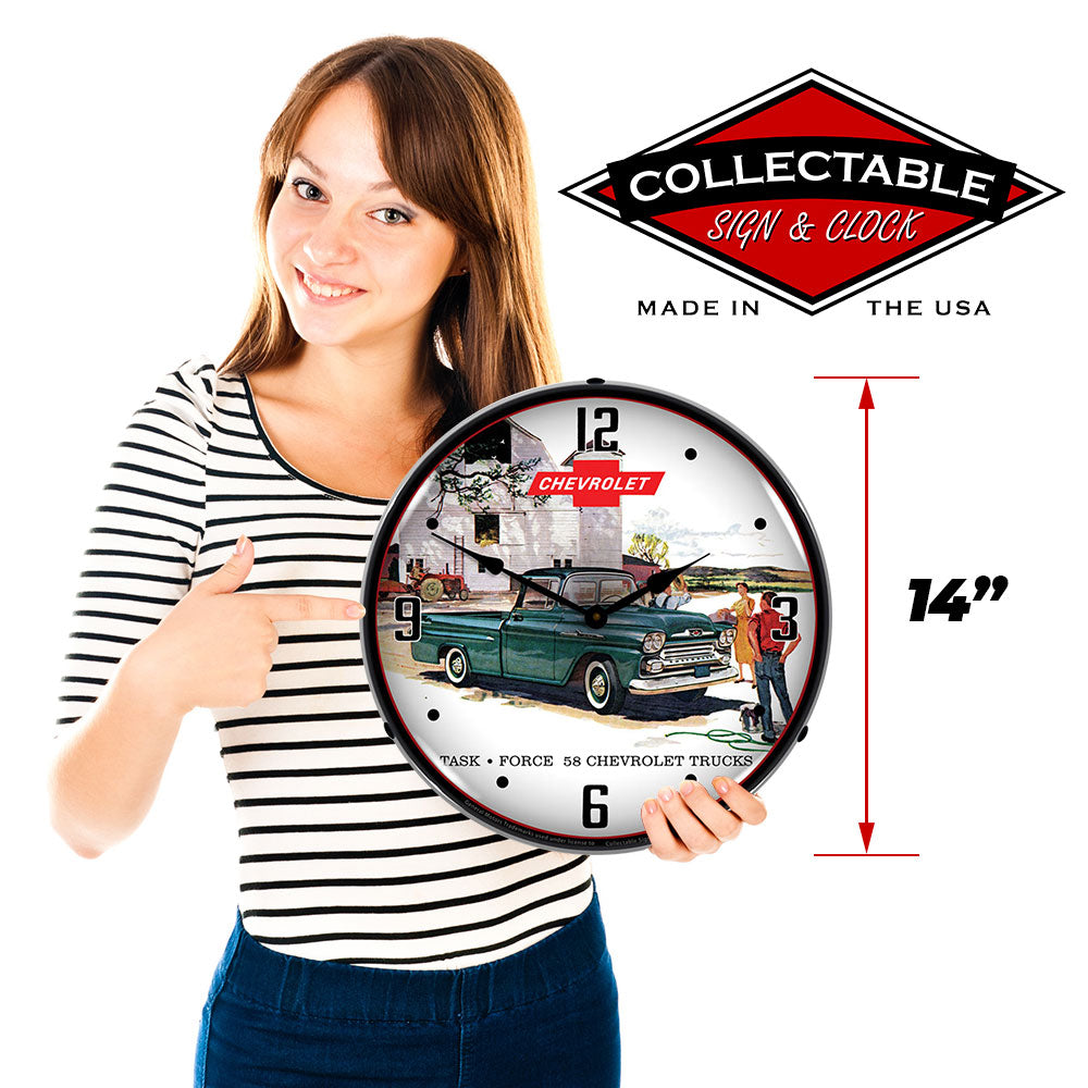 1958 Chevrolet Task Force 58 Trucks 14" LED Wall Clock