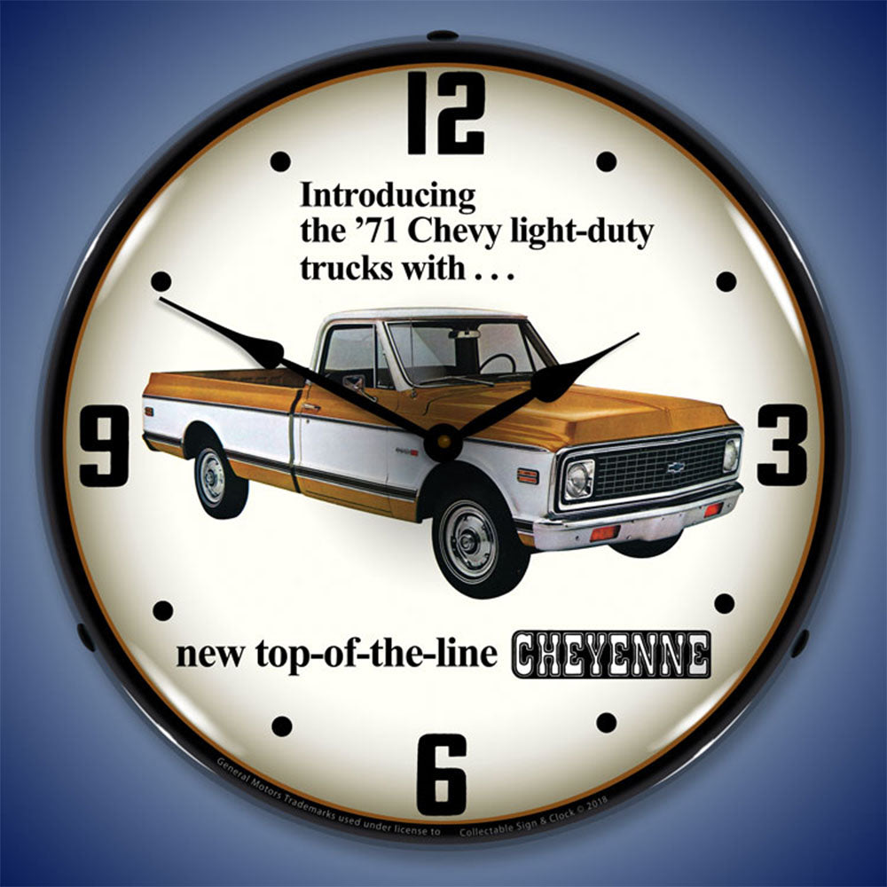 1971 Chevy Cheyenne Light Duty Truck 14" LED Wall Clock