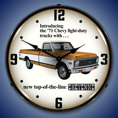 1971 Chevy Cheyenne Light Duty Truck 14" LED Wall Clock