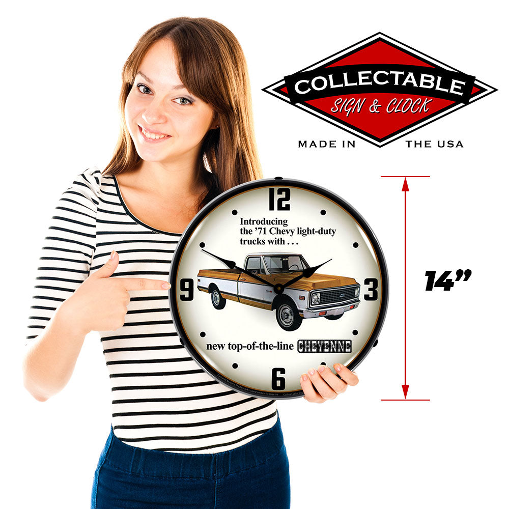 1971 Chevy Cheyenne Light Duty Truck 14" LED Wall Clock