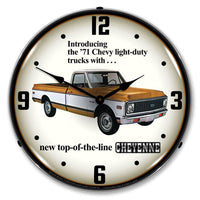 1971 Chevy Cheyenne Light Duty Truck 14" LED Wall Clock