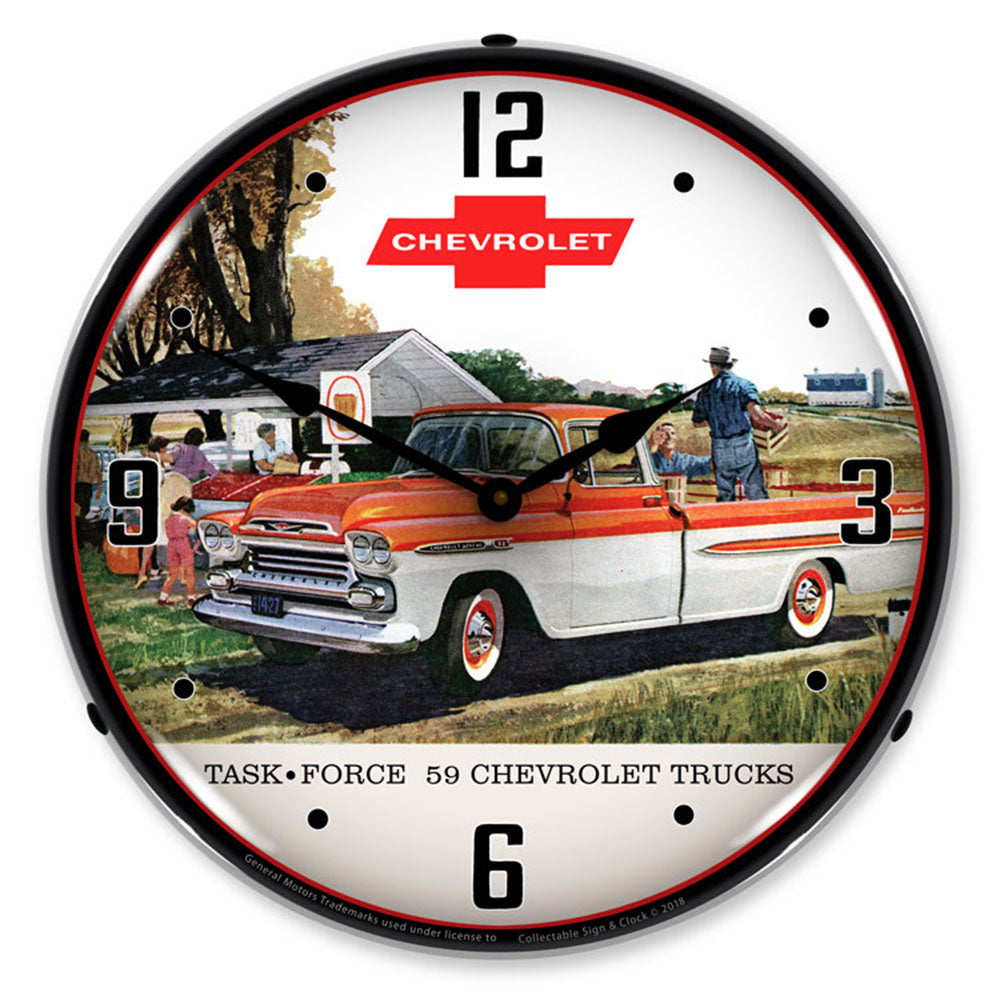 1959 Chevrolet Task Force 59 Trucks 14" LED Wall Clock