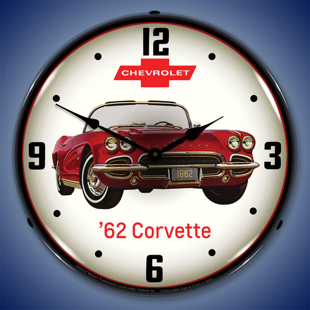 1962 Corvette by Chevrolet 14" LED Wall Clock