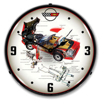 C4 Corvette Classic Tech 14" LED Wall Clock