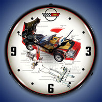 C4 Corvette Classic Tech 14" LED Wall Clock