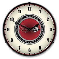 Corvette Motor Division, 68-82 14" LED Wall Clock