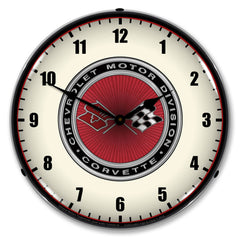 Corvette Motor Division, 68-82 14" LED Wall Clock