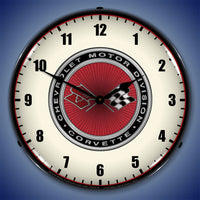 Corvette Motor Division, 68-82 14" LED Wall Clock