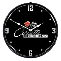Corvette C2 Black Tie 14" LED Wall Clock