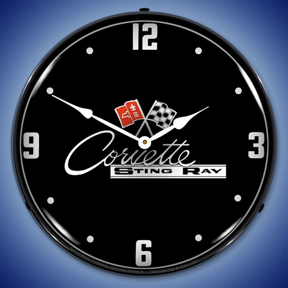 Corvette C2 Black Tie 14" LED Wall Clock