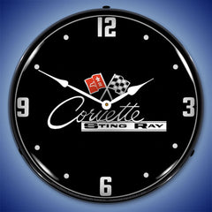 Corvette C2 Black Tie 14" LED Wall Clock