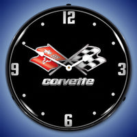 Corvette C3 Black Tie 14" LED Wall Clock