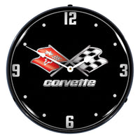 Corvette C3 Black Tie 14" LED Wall Clock