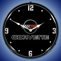 Corvette C4 Black Tie 14" LED Wall Clock