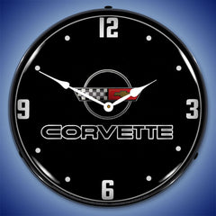 Corvette C4 Black Tie 14" LED Wall Clock