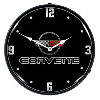 Corvette C4 Black Tie 14" LED Wall Clock