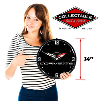 Corvette C5 Black Tie 14" LED Wall Clock