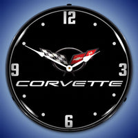 Corvette C5 Black Tie 14" LED Wall Clock