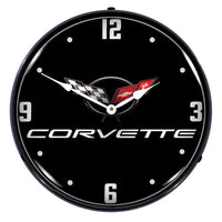 Corvette C5 Black Tie 14" LED Wall Clock