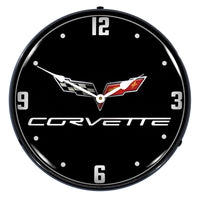 Corvette C6 Black Tie 14" LED Wall Clock