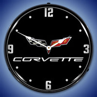 Corvette C6 Black Tie 14" LED Wall Clock