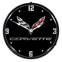 Corvette C7 Black Tie 14" LED Wall Clock