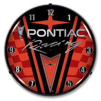 Pontiac Racing Logo 14" LED Wall Clock