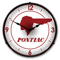 Pontiac Indian Logo 14" LED Wall Clock