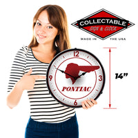 Pontiac Indian Logo 14" LED Wall Clock
