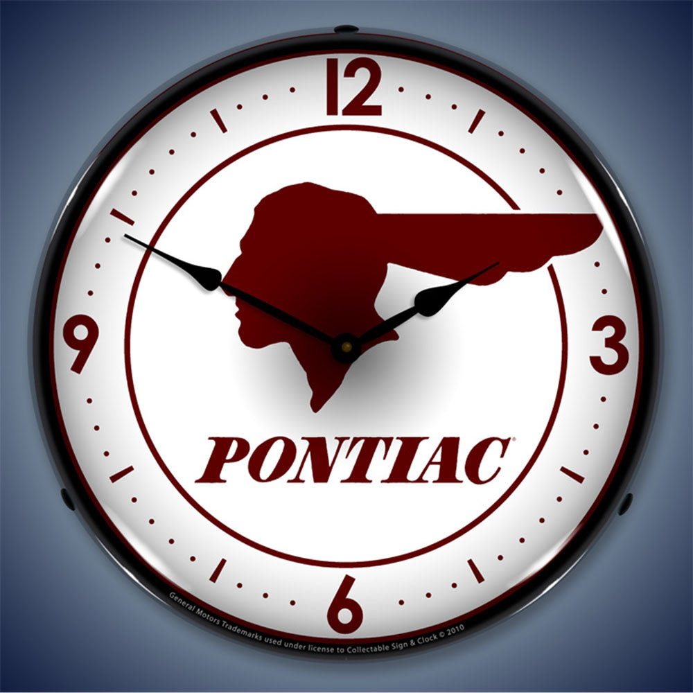 Pontiac Indian Logo 14" LED Wall Clock
