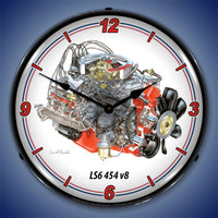 Chevrolet Big Block LS6454 v8 14" LED Wall Clock