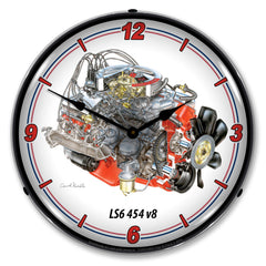 Chevrolet Big Block LS6454 v8 14" LED Wall Clock