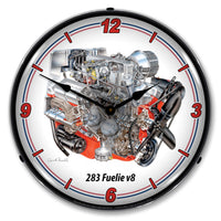 Chevrolet 283 V8 Fuelie 14" LED Wall Clock