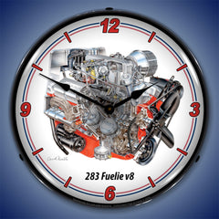 Chevrolet 283 V8 Fuelie 14" LED Wall Clock