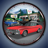 1969 Chevy Chevelle at Sinclair Garage 14" LED Wall Clock