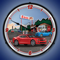 Camaro at Esso Station 14" LED Wall Clock