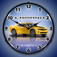 Camaro G5 Rally Yellow 14" LED Wall Clock