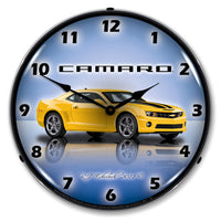 Camaro G5 Rally Yellow 14" LED Wall Clock