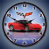 Corvette C6 Torch Red 14" LED Wall Clock