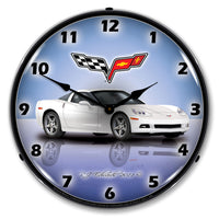 Corvette C6 Artic White 14" LED Wall Clock