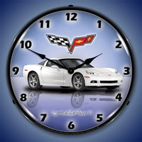 Corvette C6 Artic White 14" LED Wall Clock