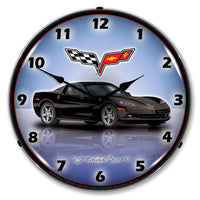 Corvette C6 Black 14" LED Wall Clock